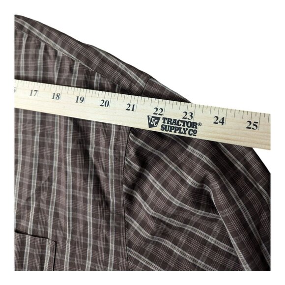 Dockers Mens XXL Plaid Shirt Brown Cotton & Polyester Blend No Wrinkles Button - Picture 6 of 9